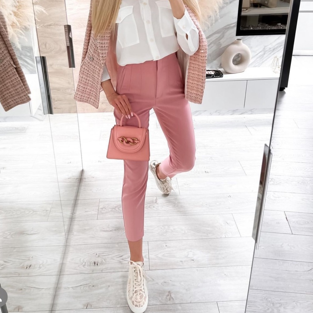 ✨BLOGGER FAVORITE✨ NWT Zara High-Waisted Pants in Marsala